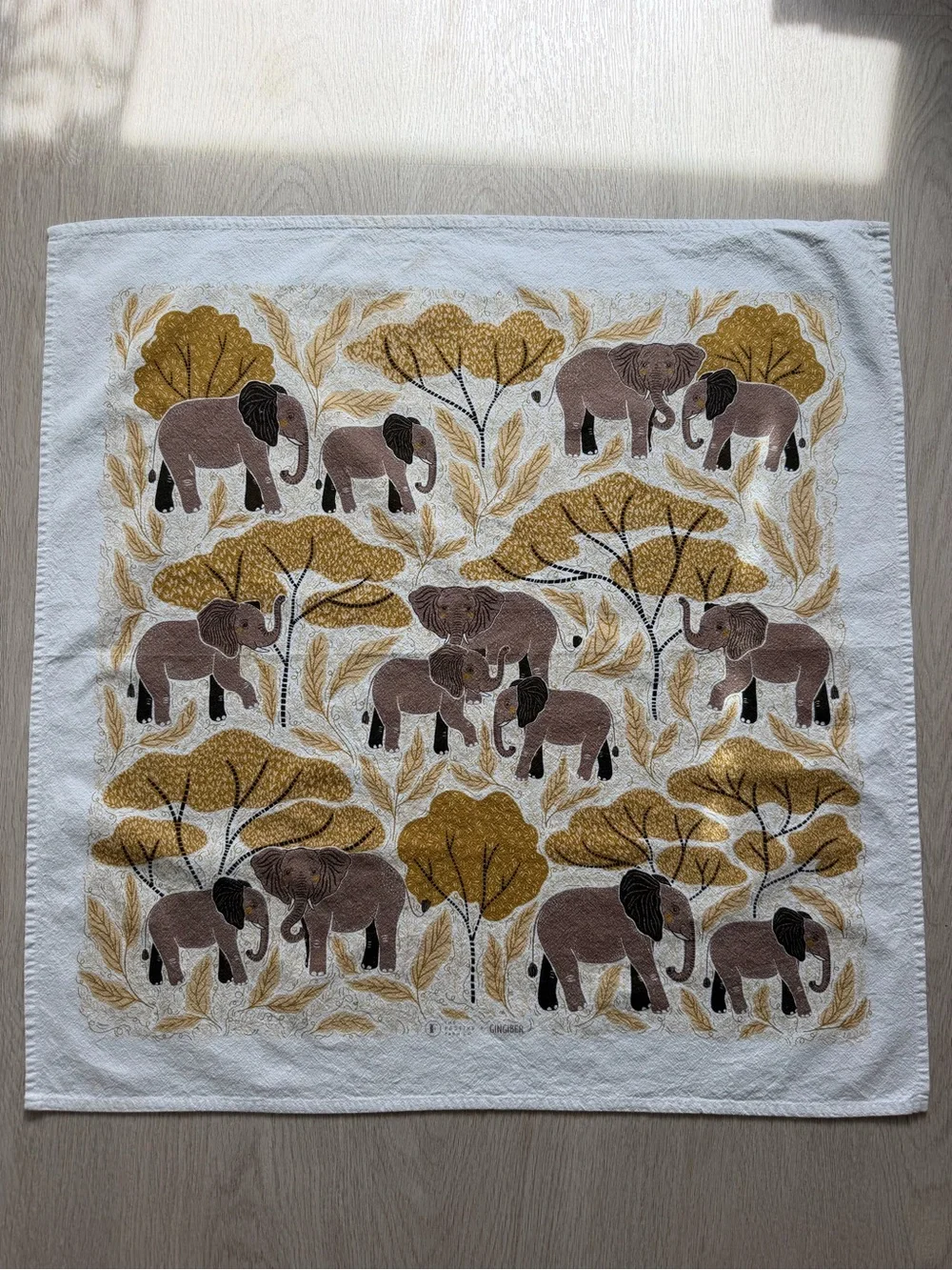 Gingiber Festive Farm Co Elephant Tea Towel Sisterhood Flour Sack Cotton Boho